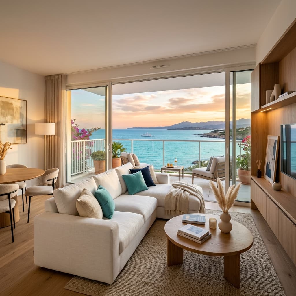 Intérieur raffiné d'un appartement au Barcarès